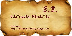 Bánszky Mihály névjegykártya
