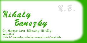 mihaly banszky business card